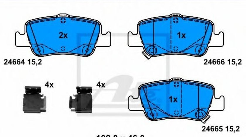 Set placute frana,frana disc TOYOTA COROLLA Limuzina (NRE18, ZRE17, ZRE18, NDE18) (2013 - 2016) ATE 13.0460-5604.2 piesa NOUA