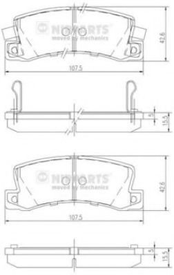 Set placute frana,frana disc TOYOTA COROLLA Hatchback (E11) (1997 - 2002) NIPPARTS J3612013 piesa NO...