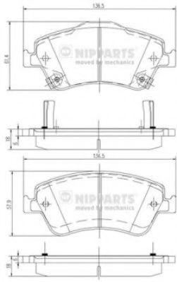 Set placute frana,frana disc TOYOTA COROLLA Limuzina (E15) (2006 - 2016) NIPPARTS J3602124 piesa NOUA