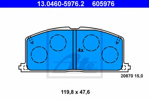 Set placute frana,frana disc TOYOTA COROLLA Hatchback (E11) (1997 - 2002) ATE 13.0460-5976.2 piesa N...