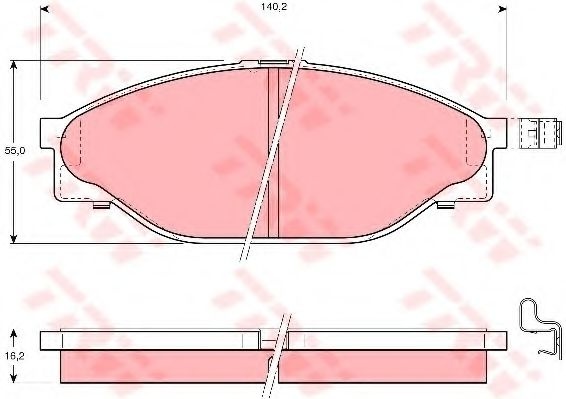 Set placute frana,frana disc TOYOTA HILUX II pick-up (LN8, RN5, LN6, YN6, YN5, LN5, RN6) (1983 - 2005) TRW GDB3109 piesa NOUA