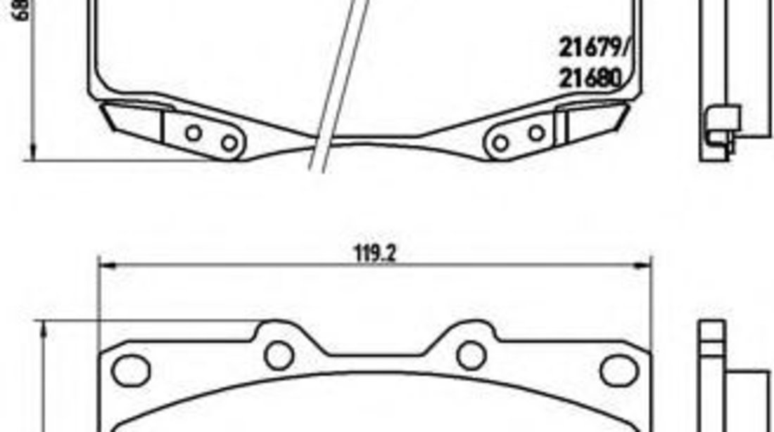 Set placute frana,frana disc TOYOTA HILUX II pick-up (LN8, RN5, LN6, YN6, YN5, LN5, RN6) (1983 - 2005) BREMBO P 83 009 piesa NOUA