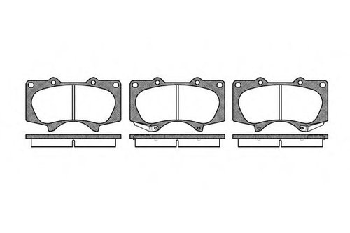 Set placute frana,frana disc TOYOTA HILUX III pick-up (KUN, TGN, LAN, GGN) (2004 - 2016) REMSA 0988....