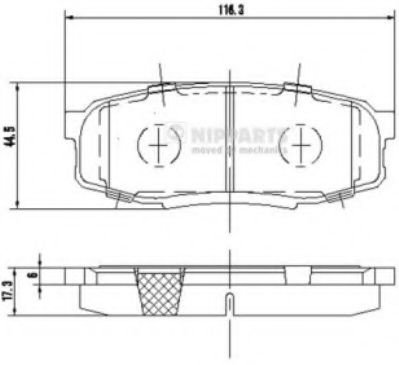 Set placute frana,frana disc TOYOTA LAND CRUISER 200 (VDJ2_, UZJ2_) (2007 - 2016) NIPPARTS N3612043 ...