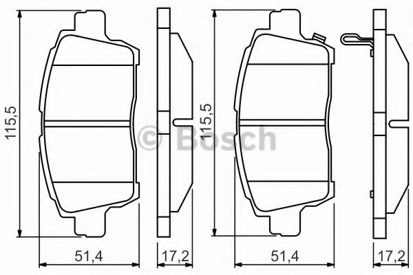 Set placute frana,frana disc TOYOTA PRIUS Hatchback (NHW2) (2003 - 2009) BOSCH 0 986 495 242 piesa NOUA