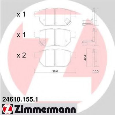 Set placute frana,frana disc TOYOTA URBAN CRUISER (NSP1, NLP1, ZSP1, NCP11) (2007 - 2016) ZIMMERMANN...
