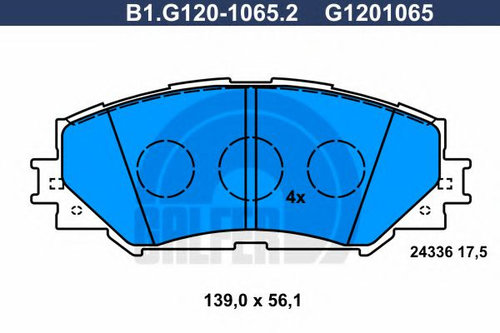 Set placute frana,frana disc TOYOTA URBAN CRUISER (NSP1, NLP1, ZSP1, NCP11) (2007 - 2016) GALFER B1....