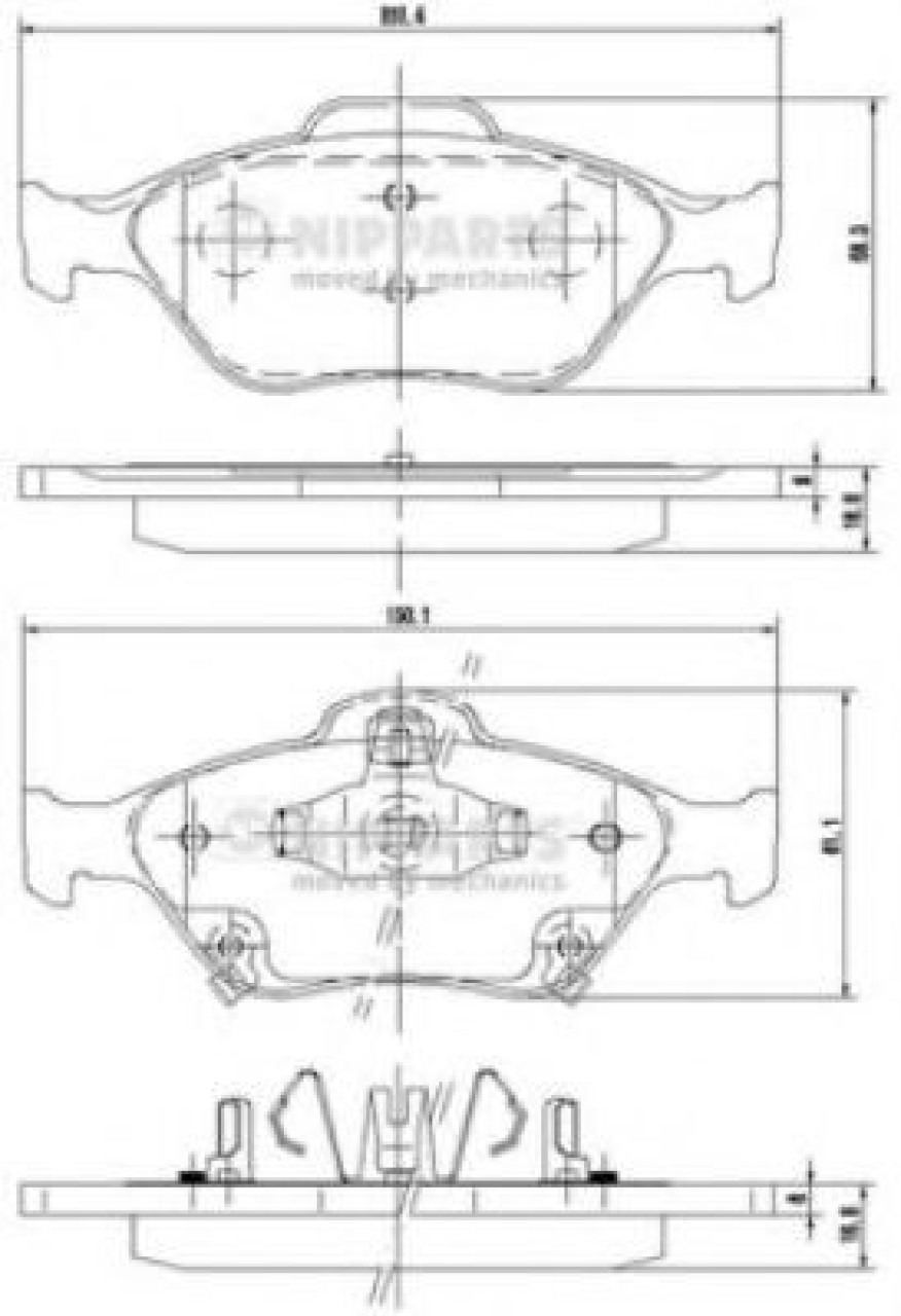 Set placute frana,frana disc TOYOTA YARIS (P1) (1999 - 2005) NIPPARTS N3602130 piesa NOUA