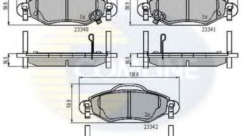 Set placute frana,frana disc TOYOTA YARIS (P1) (1999 - 2005) COMLINE CBP31152 piesa NOUA