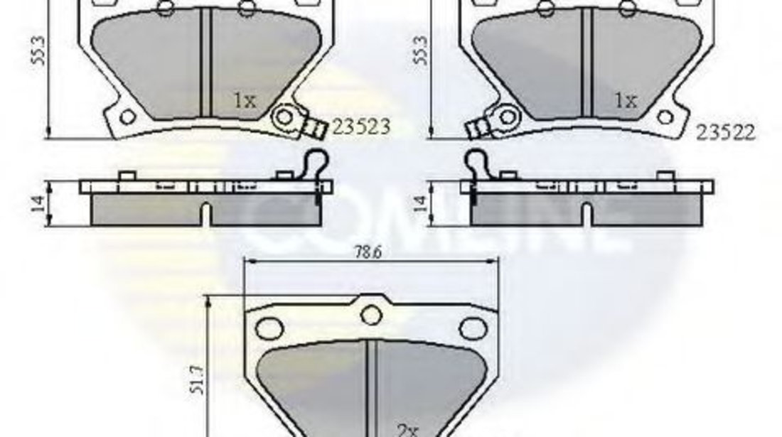 Set placute frana,frana disc TOYOTA YARIS (P1) (1999 - 2005) COMLINE CBP3841 piesa NOUA