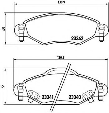 Set placute frana,frana disc TOYOTA YARIS (P1) (1999 - 2005) BREMBO P 83 053 piesa NOUA