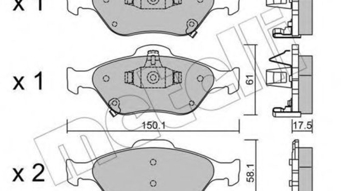 Set placute frana,frana disc TOYOTA YARIS (P13) (2010 - 2016) METELLI 22-0316-1 piesa NOUA