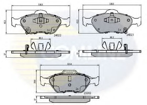 Set placute frana,frana disc TOYOTA YARIS (P13) (2010 - 2016) COMLINE CBP31637 piesa NOUA