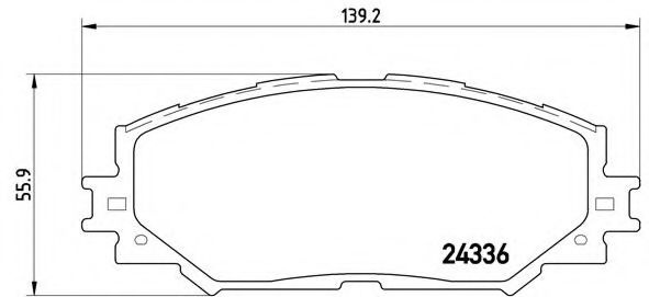 Set placute frana,frana disc TOYOTA YARIS (P13) (2010 - 2016) BREMBO P 83 082 piesa NOUA