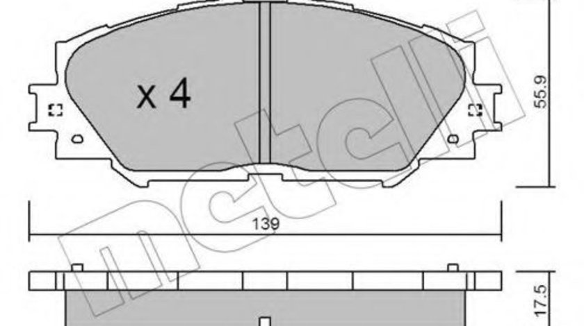 Set placute frana,frana disc TOYOTA YARIS (P13) (2010 - 2016) METELLI 22-0747-0 piesa NOUA