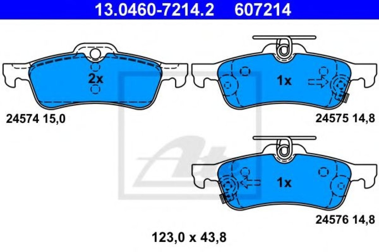 Set placute frana,frana disc TOYOTA YARIS (P9) (2005 - 2013) ATE 13.0460-7214.2 piesa NOUA