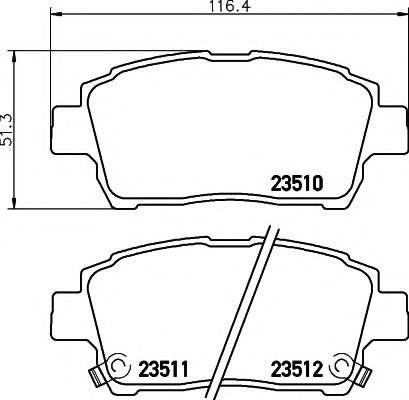 Set placute frana,frana disc TOYOTA YARIS VERSO (NLP2, NCP2) (1999 - 2005) TEXTAR 2351002 piesa NOUA
