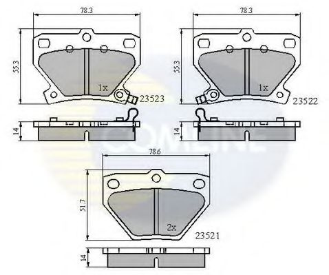 Set placute frana,frana disc TOYOTA YARIS VERSO (NLP2, NCP2) (1999 - 2005) COMLINE CBP3841 piesa NOUA