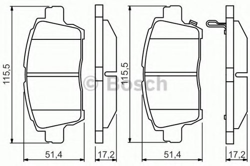 Set placute frana,frana disc TOYOTA YARIS VERSO (NLP2, NCP2) (1999 - 2005) BOSCH 0 986 495 242 piesa...