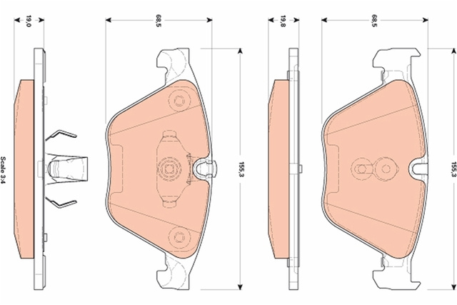Set Placute Frana,frana Disc Trw Bmw GDB1854