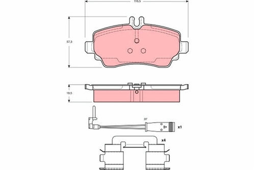 Set Placute Frana,frana Disc Trw Mercedes-Benz GDB1480