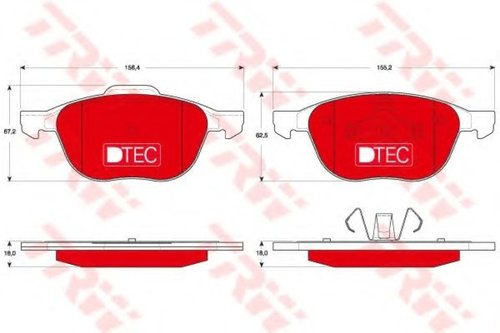 Set placute frana,frana disc VOLVO S40 II (MS) (2004 - 2016) TRW GDB1583DTE piesa NOUA