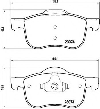 Set placute frana,frana disc VOLVO S60 I (2000 - 2010) BREMBO P 86 016 piesa NOUA