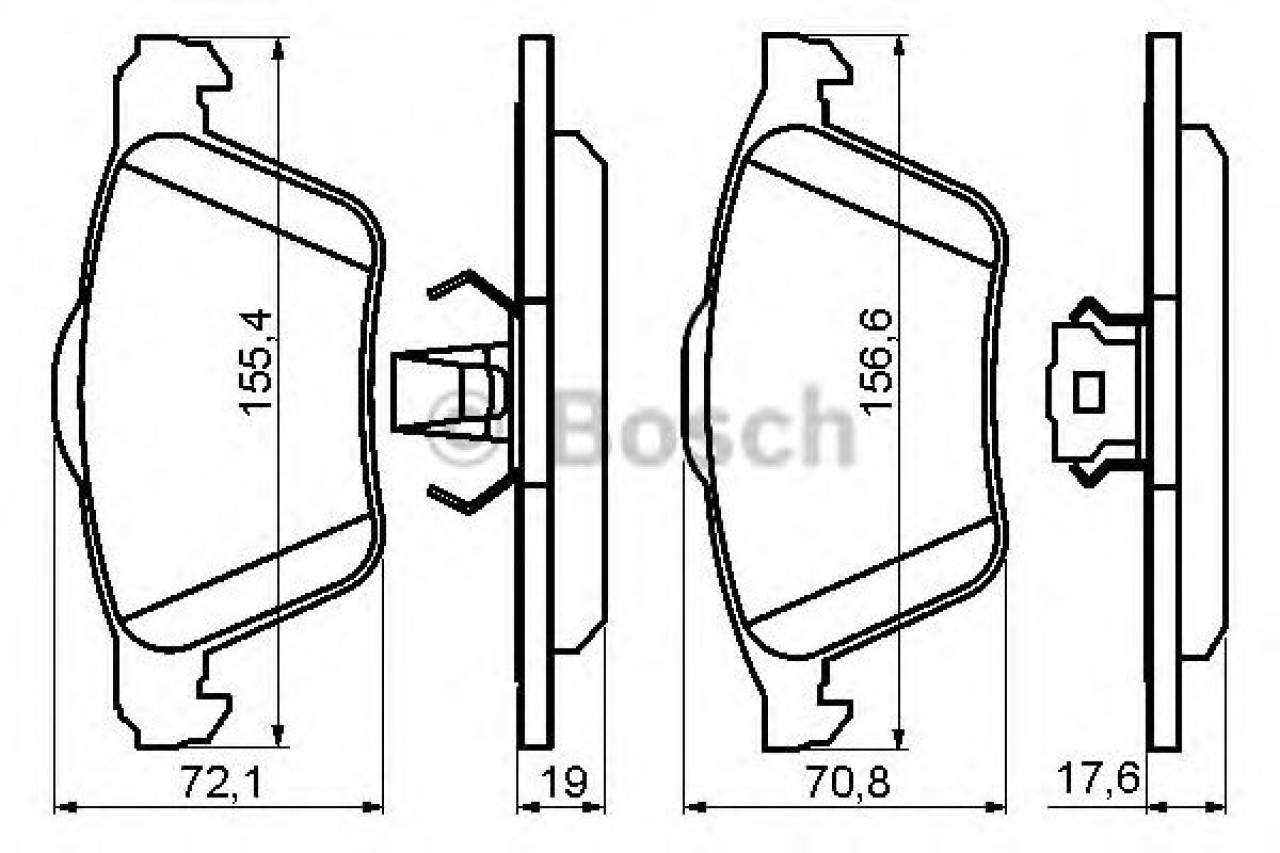 Set placute frana,frana disc VOLVO S60 I (2000 - 2010) BOSCH 0 986 494 158 piesa NOUA
