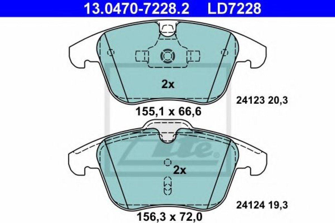 Set placute frana,frana disc VOLVO S60 II (2010 - 2016) ATE 13.0470-7228.2 piesa NOUA