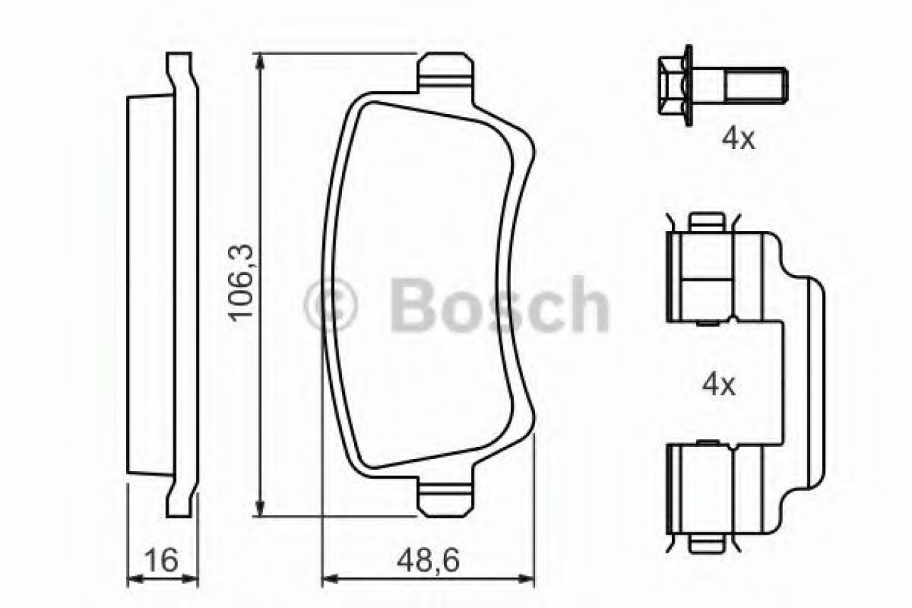 Set placute frana,frana disc VOLVO S60 II (2010 - 2016) BOSCH 0 986 494 213 piesa NOUA