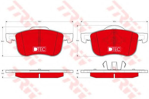 Set placute frana,frana disc VOLVO S80 I (TS, XY) (1998 - 2006) TRW GDB1388DTE piesa NOUA