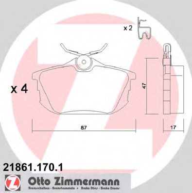 Set placute frana,frana disc VOLVO V40 Combi (VW) (1995 - 2004) ZIMMERMANN 21861.170.1 piesa NOUA