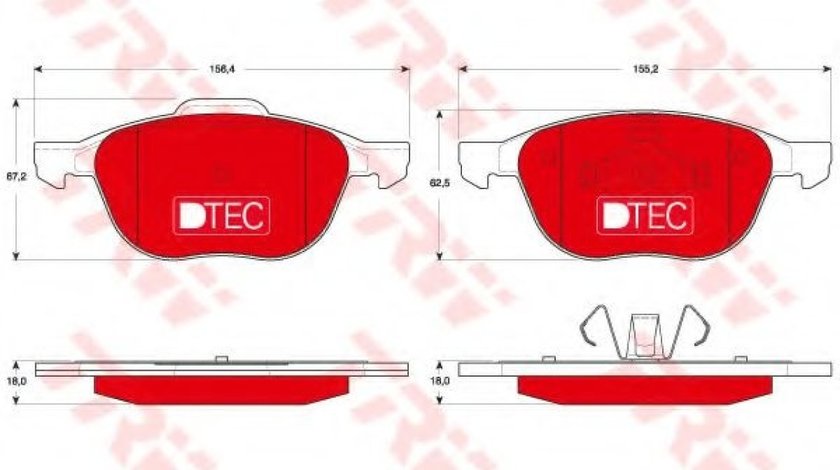 Set placute frana,frana disc VOLVO V50 (MW) (2004 - 2016) TRW GDB1583DTE piesa NOUA