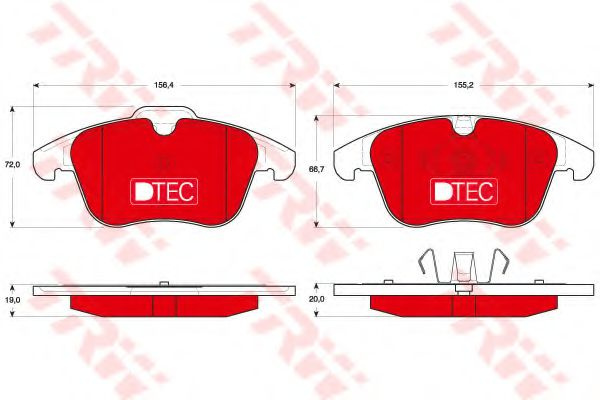 Set placute frana,frana disc VOLVO V60 (2010 - 2016) TRW GDB1683DTE piesa NOUA