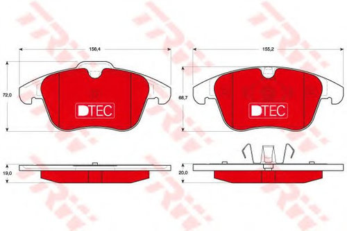 Set placute frana,frana disc VOLVO V60 (2010 - 2016) TRW GDB1683DTE piesa NOUA