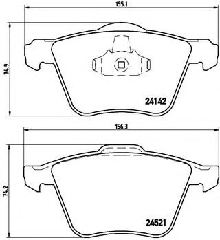 Set placute frana,frana disc VOLVO V60 (2010 - 2016) BREMBO P 24 077 piesa NOUA