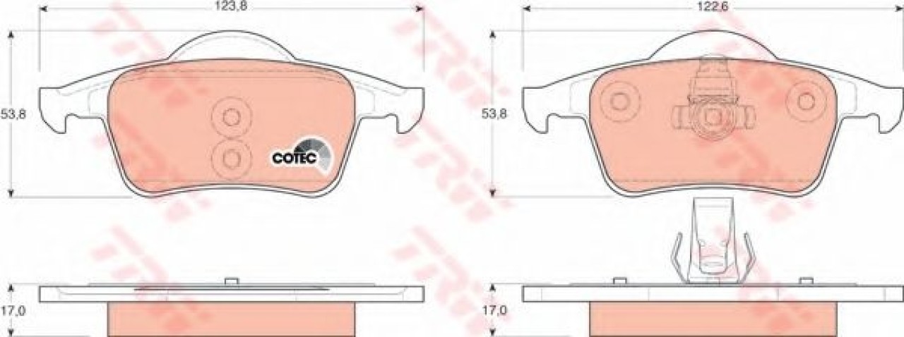 Set placute frana,frana disc VOLVO V70 II (SW) (2000 - 2007) TRW GDB1389 piesa NOUA