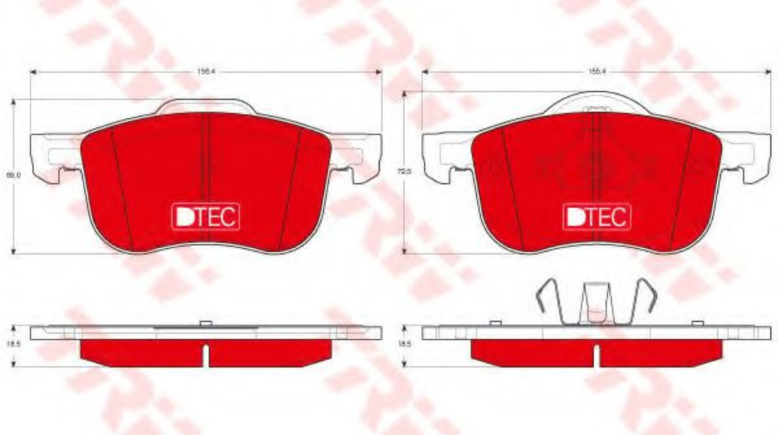 Set placute frana,frana disc VOLVO V70 II (SW) (2000 - 2007) TRW GDB1388DTE piesa NOUA