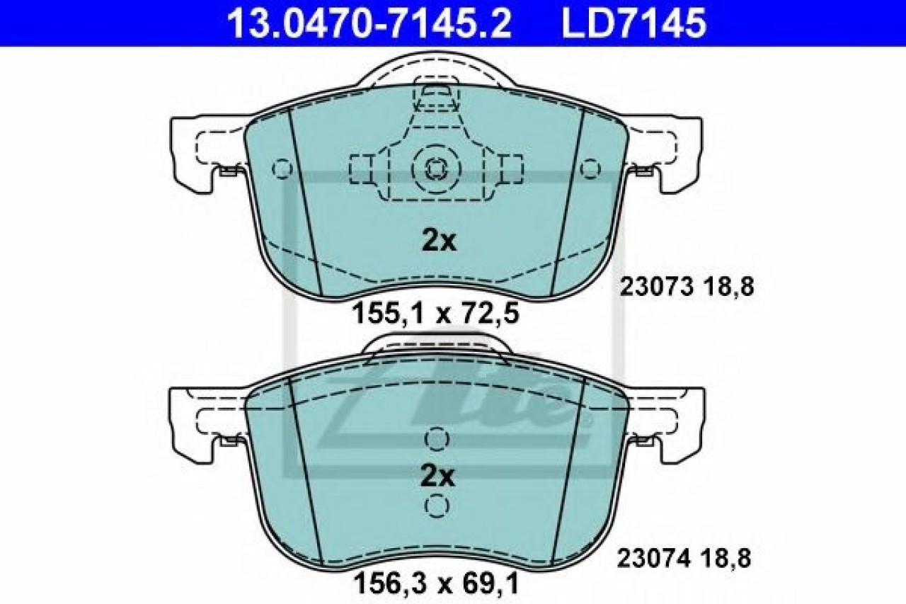 Set placute frana,frana disc VOLVO V70 II (SW) (2000 - 2007) ATE 13.0470-7145.2 piesa NOUA