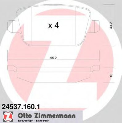 Set placute frana,frana disc VOLVO V70 III (BW) (2007 - 2016) ZIMMERMANN 24537.160.1 piesa NOUA