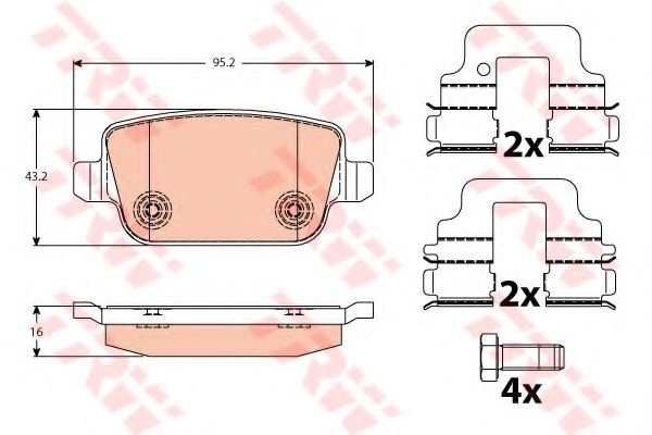 Set placute frana,frana disc VOLVO XC70 II (2007 - 2016) TRW GDB1732 piesa NOUA