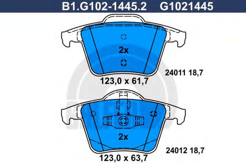 Set placute frana,frana disc VOLVO XC90 I (2002 - 2016) GALFER B1.G102-1445.2 piesa NOUA