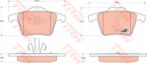 Set placute frana,frana disc VOLVO XC90 I (2002 - 2016) TRW GDB1566 piesa NOUA