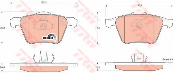Set placute frana,frana disc VOLVO XC90 I (2002 - 2016) TRW GDB1565 piesa NOUA