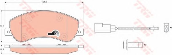 Set placute frana,frana disc VW AMAROK (2H, S1B) (2010 - 2016) TRW GDB1724 piesa NOUA