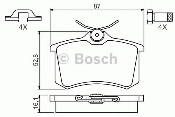 Set placute frana,frana disc VW BEETLE (5C1) (2011 - 2016) BOSCH 0 986 494 621 piesa NOUA