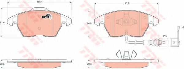 Set placute frana,frana disc VW BEETLE Cabriolet (5C7) (2011 - 2016) TRW GDB1550 piesa NOUA