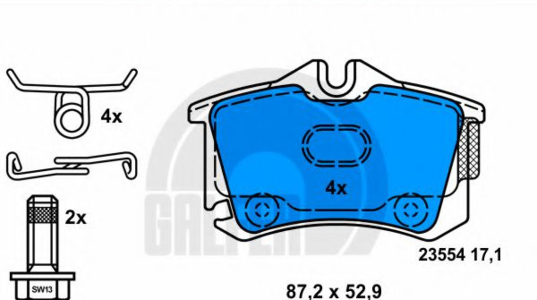 Set placute frana,frana disc VW BEETLE Cabriolet (5C7) (2011 - 2016) GALFER B1.G102-0492.2 piesa NOUA