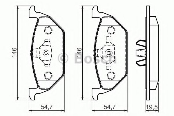 Set placute frana,frana disc VW BORA (1J2) (1998 - 2005) BOSCH 0 986 494 505 piesa NOUA