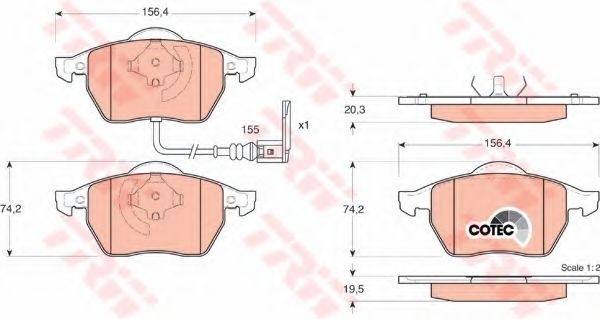Set placute frana,frana disc VW BORA Combi (1J6) (1999 - 2005) TRW GDB1403 piesa NOUA